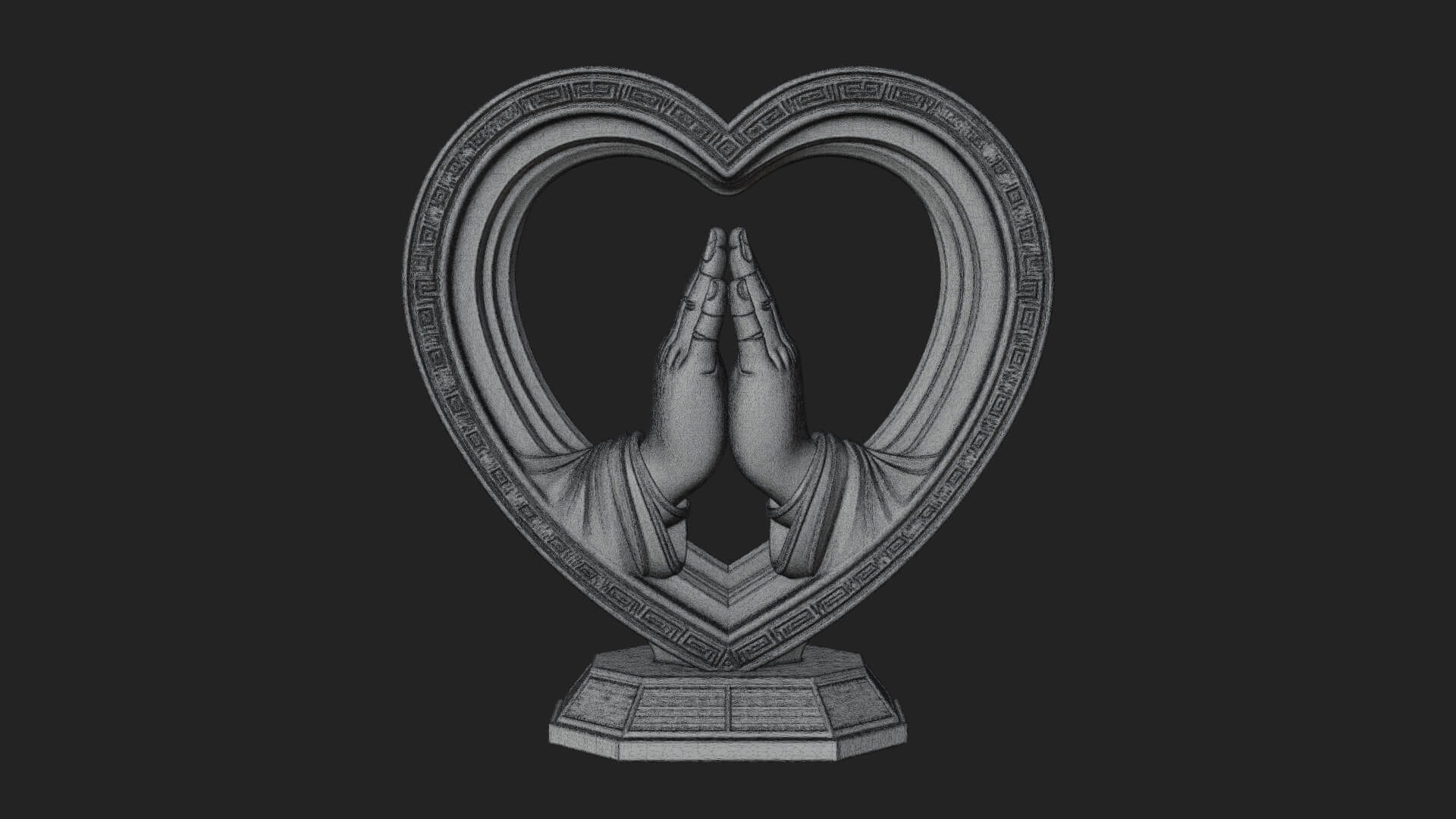 Ornate Framed Heart Plaque Design 117 3D Print Model 3D Model
