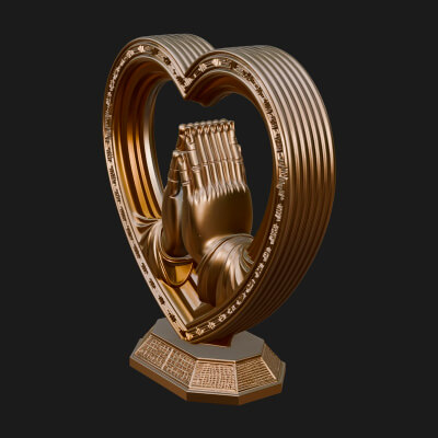 Ornate Framed Heart Plaque Design 117 3D Print Model