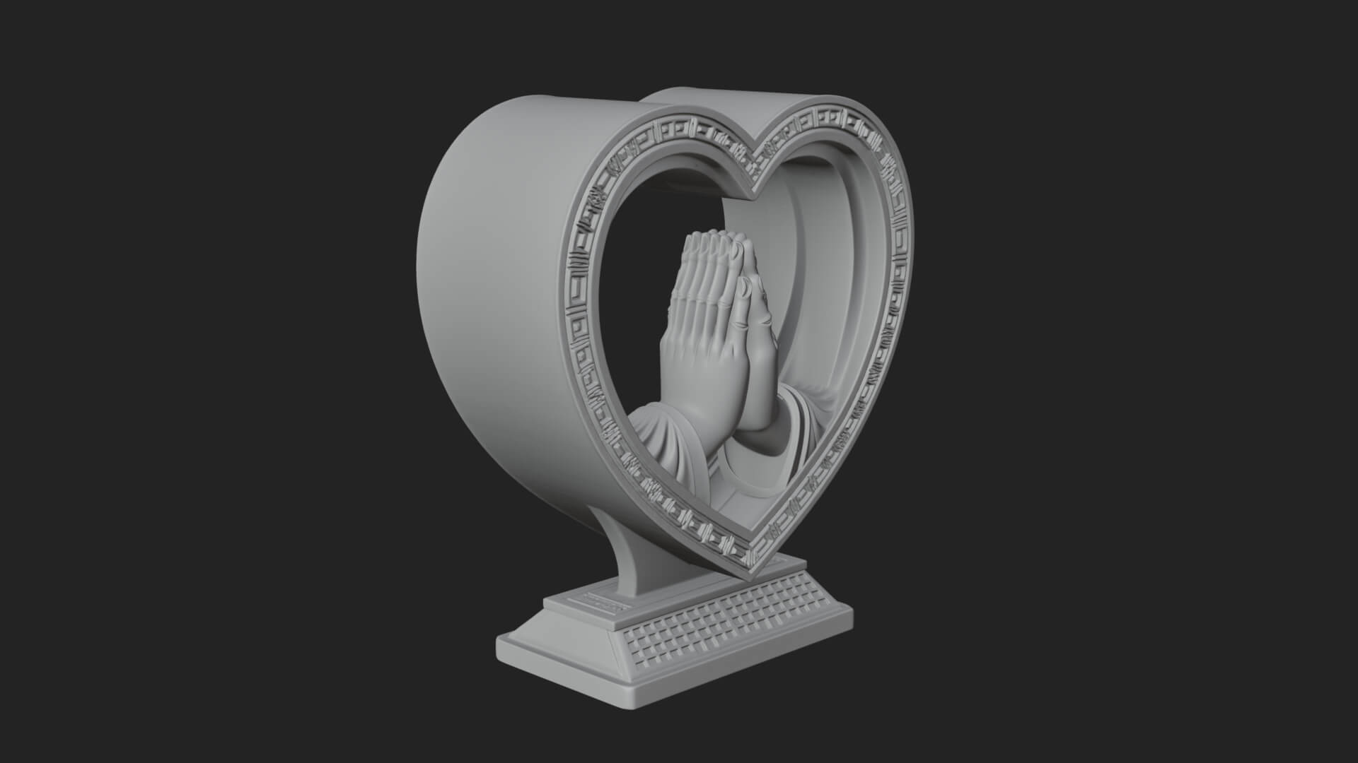 Ornate Framed Heart Plaque Design 118 3D Print Model 3D Model