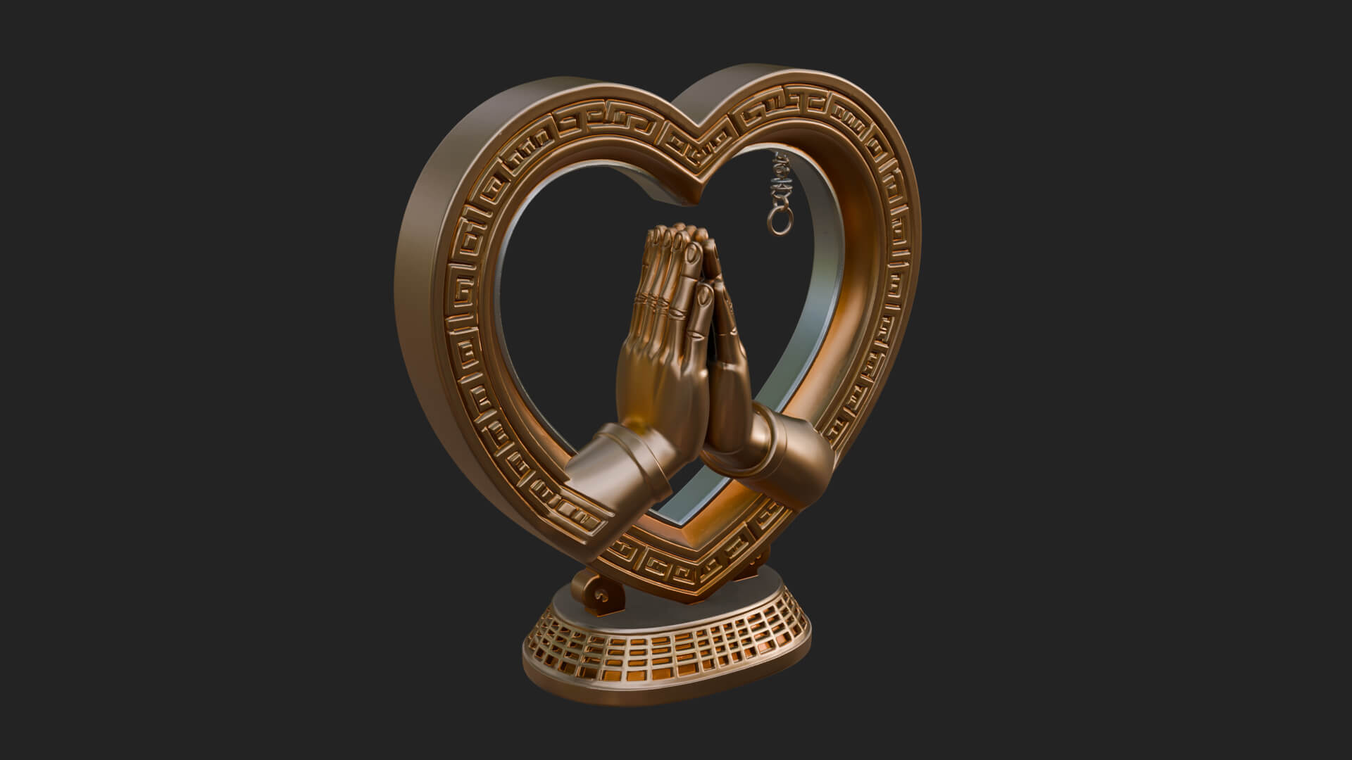 Ornate Framed Heart Plaque Design 119 3D Print Model 3D Model