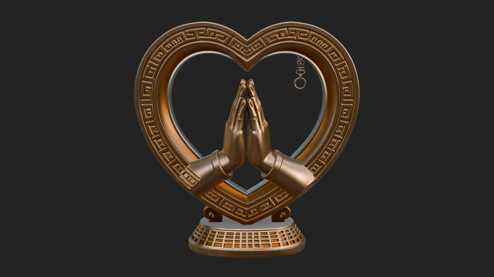 Ornate Framed Heart Plaque Design 119 3D Print Model 3D Model