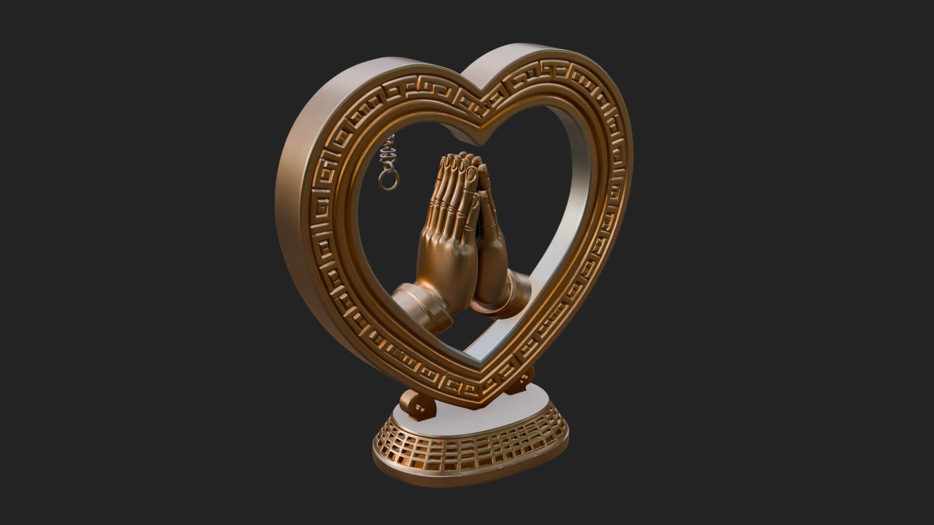 Ornate Framed Heart Plaque Design 119 3D Print Model 3D Model