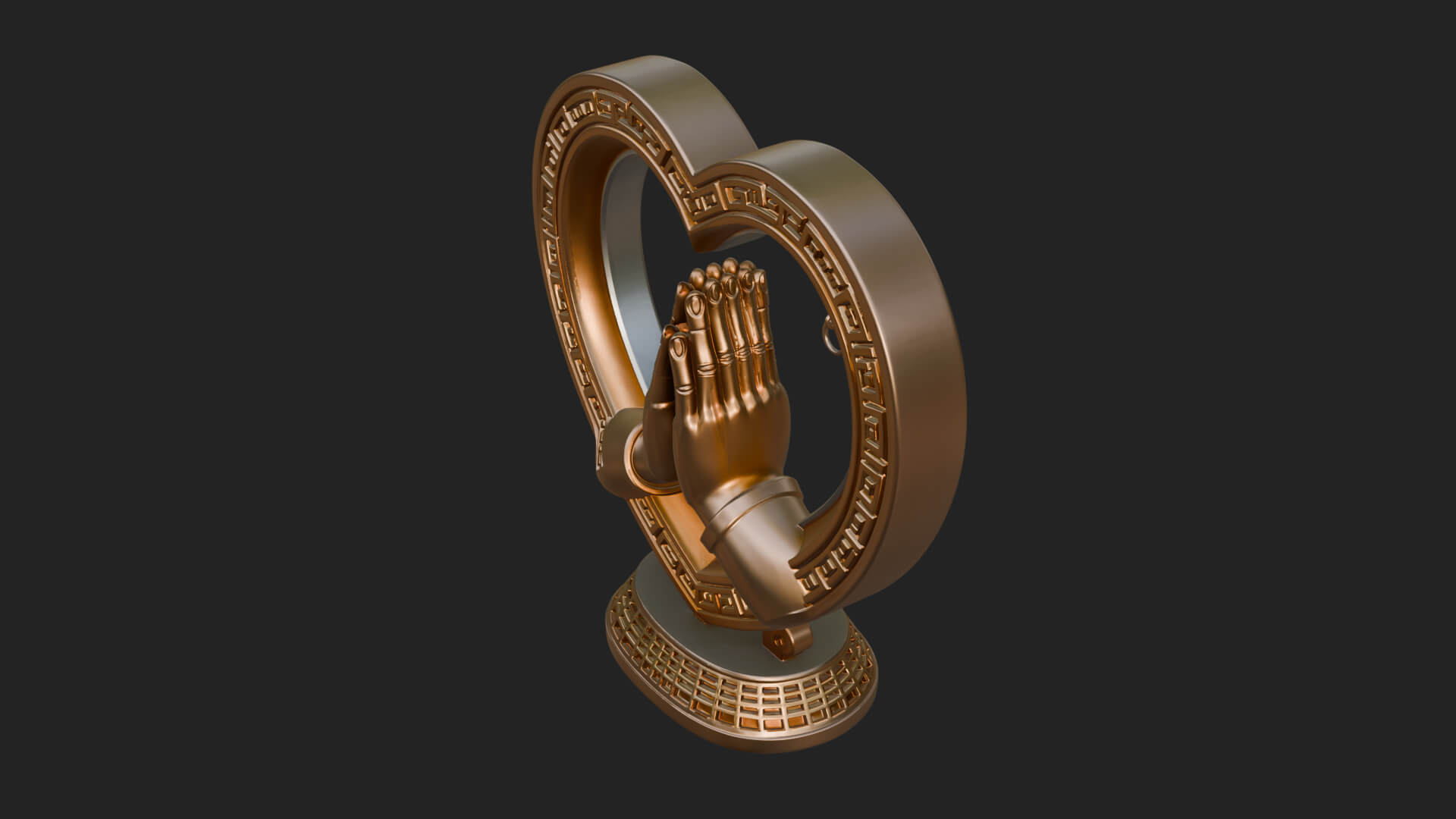 Ornate Framed Heart Plaque Design 119 3D Print Model 3D Model