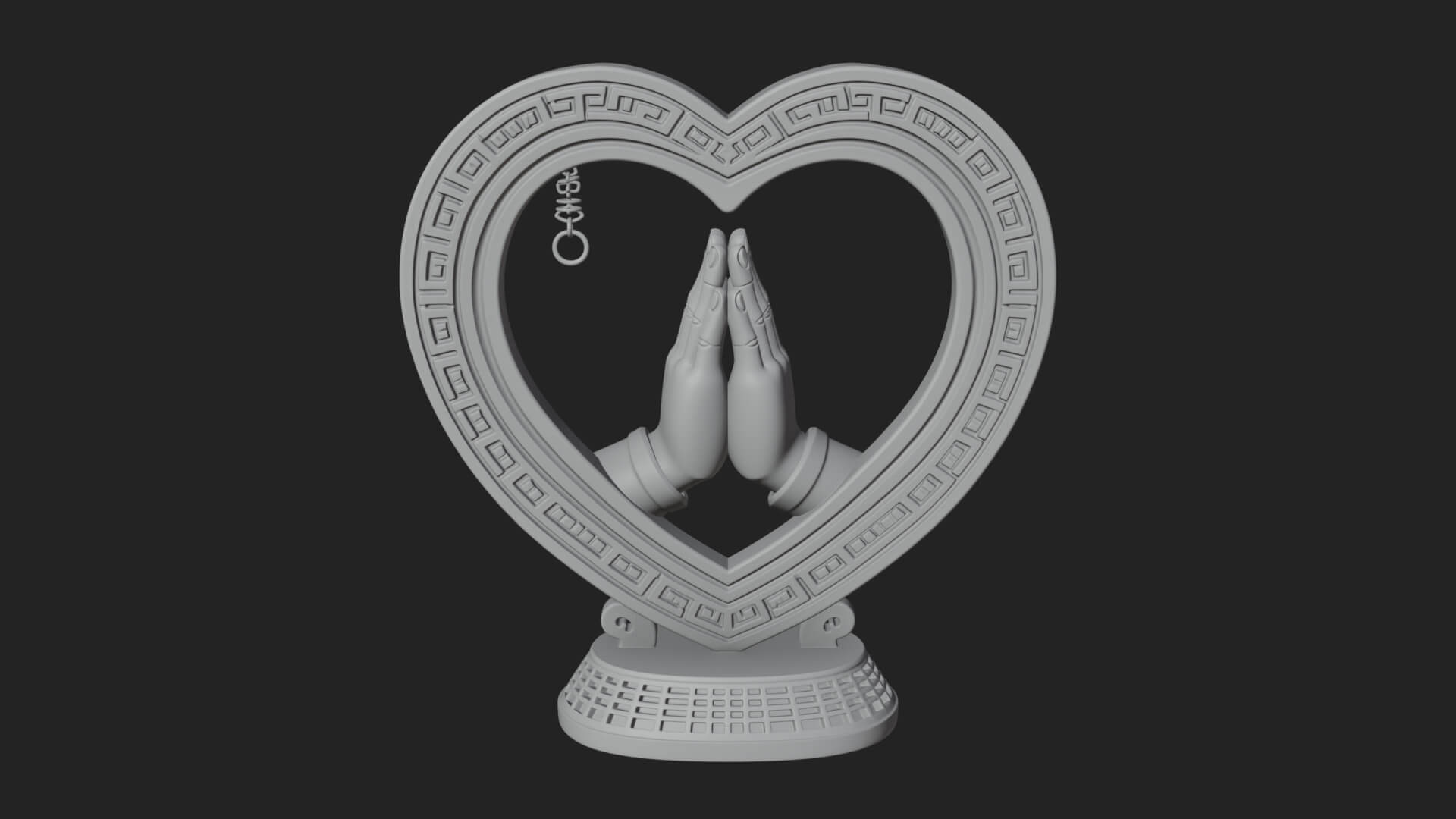 Ornate Framed Heart Plaque Design 119 3D Print Model 3D Model