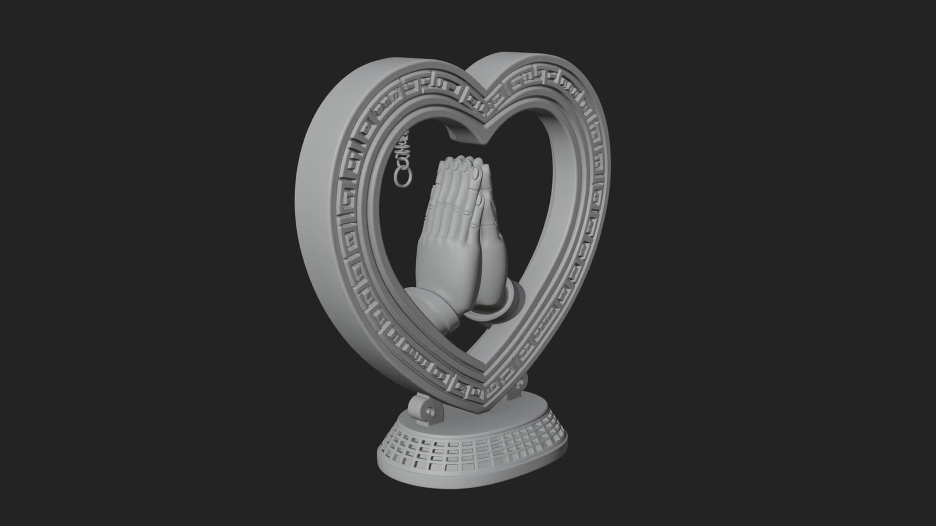 Ornate Framed Heart Plaque Design 119 3D Print Model 3D Model