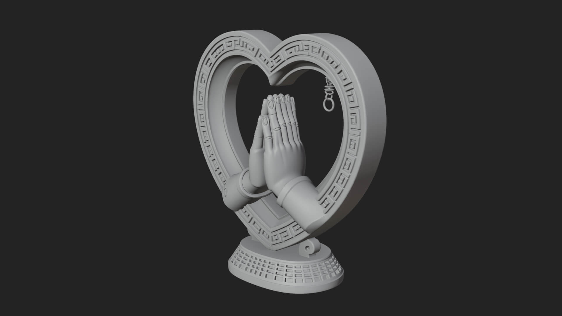 Ornate Framed Heart Plaque Design 119 3D Print Model 3D Model