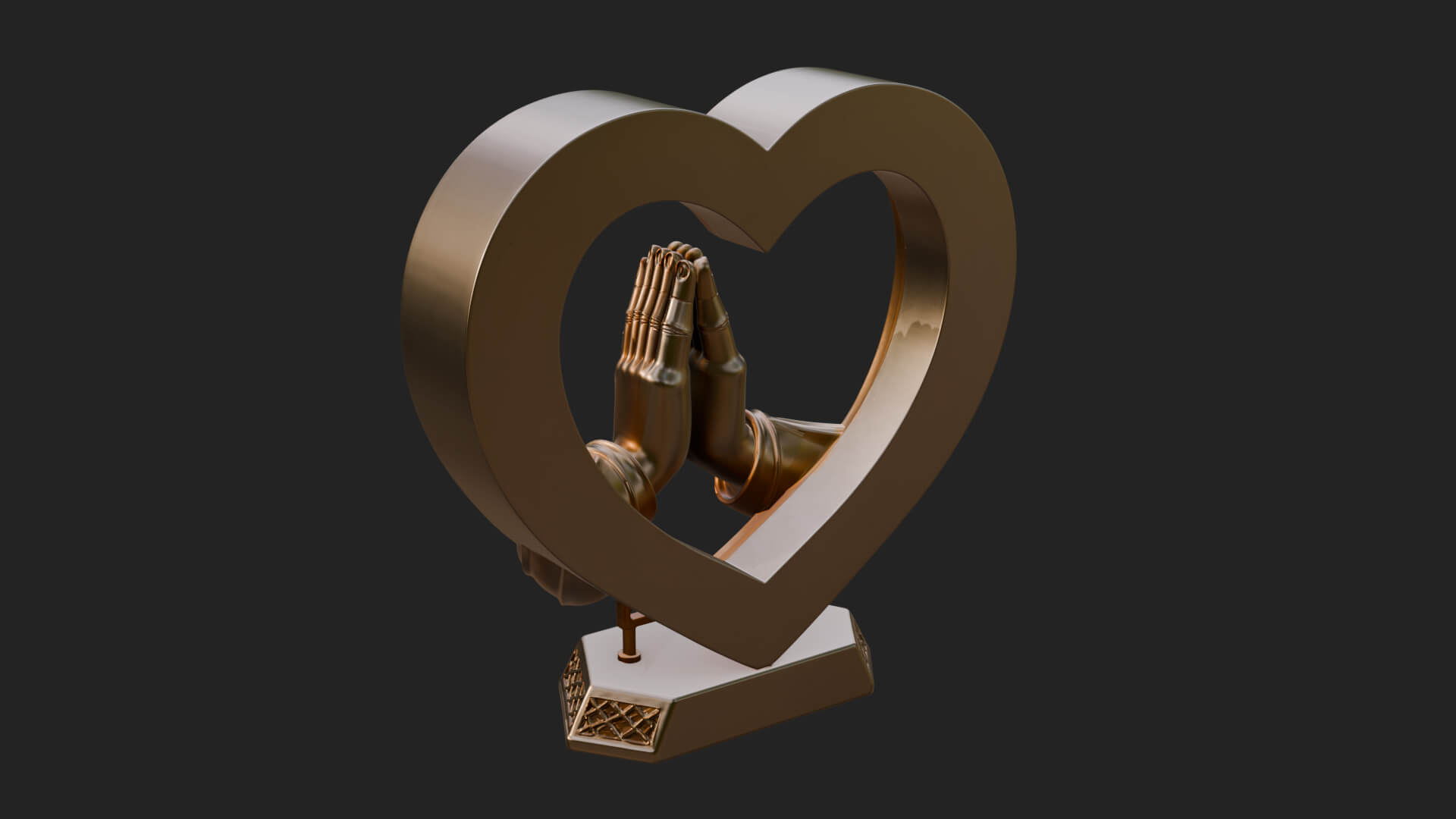 Ornate Framed Heart Plaque Design 120 3D Print Model 3D Model