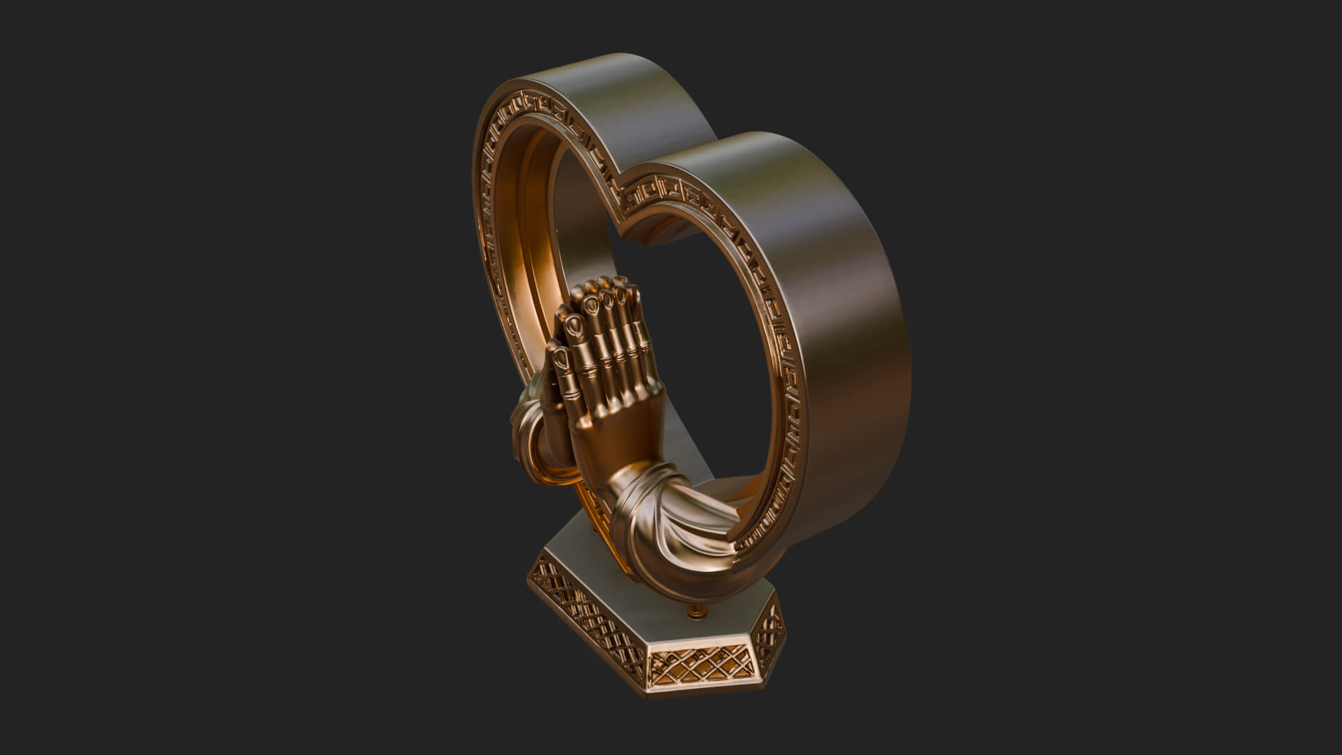 Ornate Framed Heart Plaque Design 120 3D Print Model 3D Model
