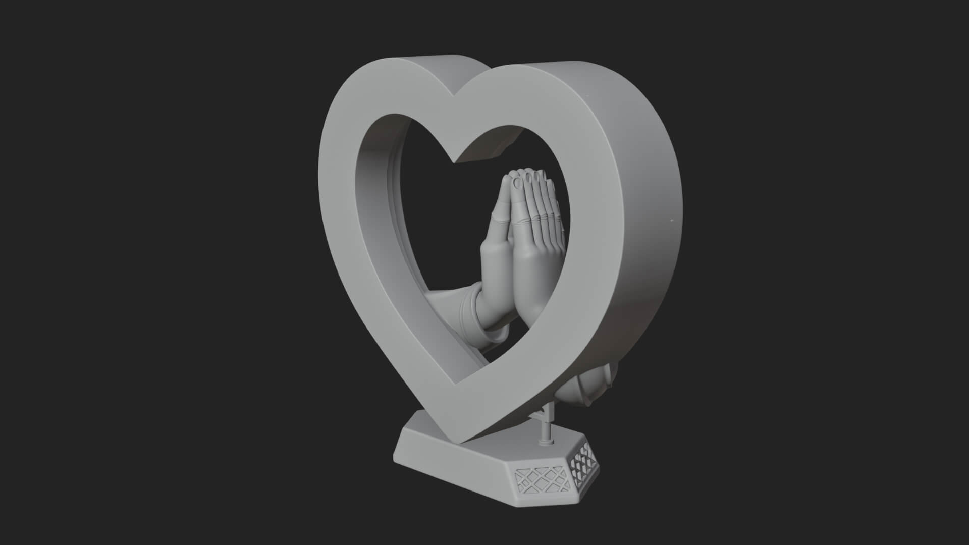 Ornate Framed Heart Plaque Design 120 3D Print Model 3D Model