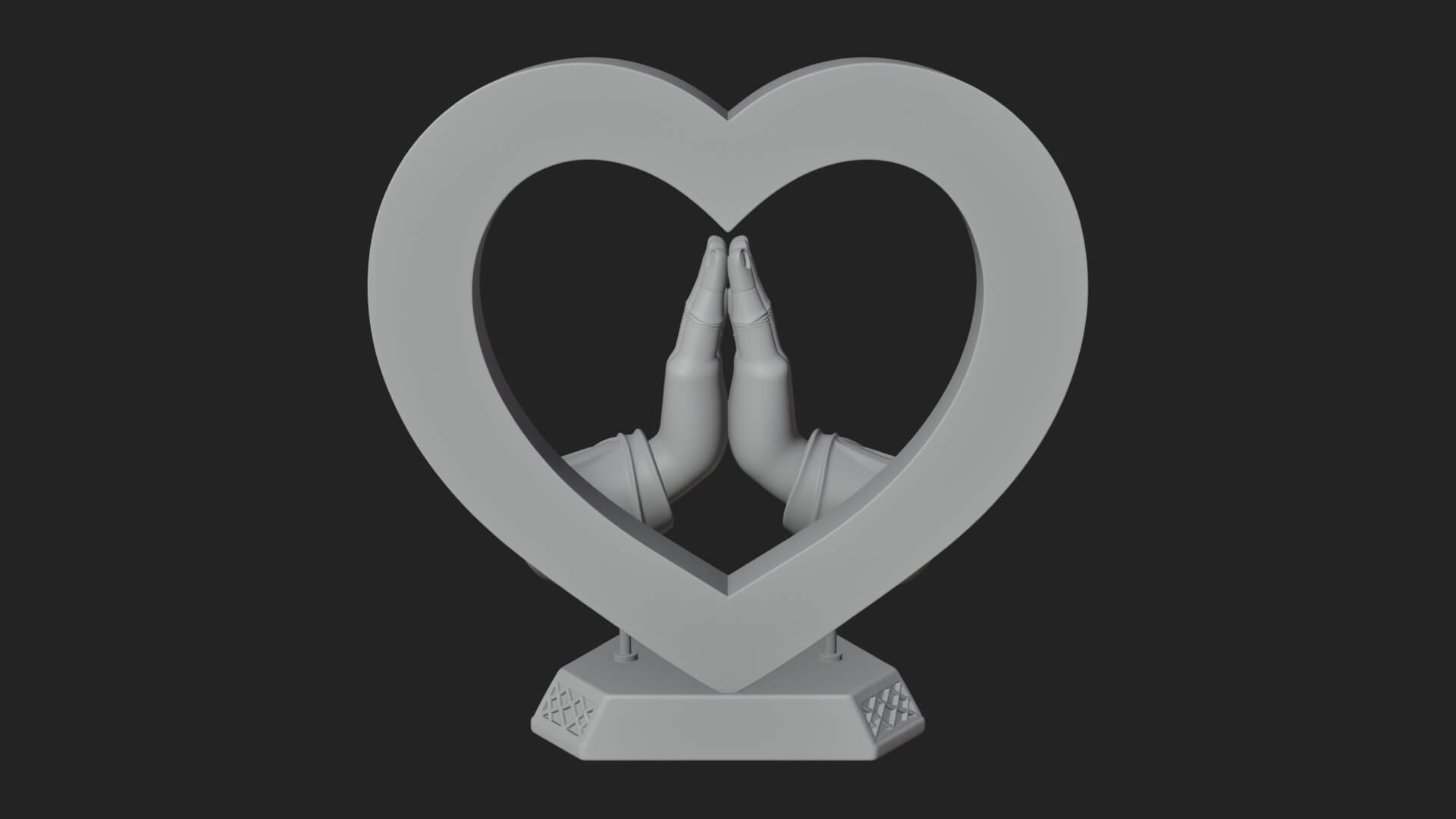 Ornate Framed Heart Plaque Design 120 3D Print Model 3D Model
