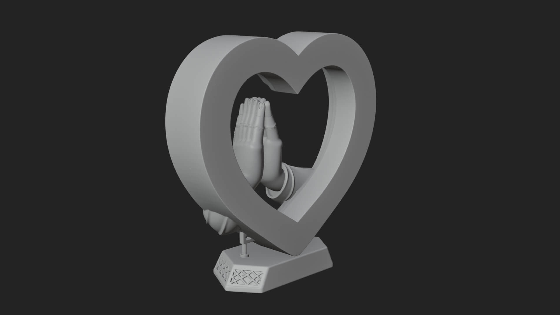 Ornate Framed Heart Plaque Design 120 3D Print Model 3D Model