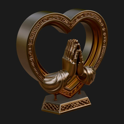 Ornate Framed Heart Plaque Design 120 3D Print Model