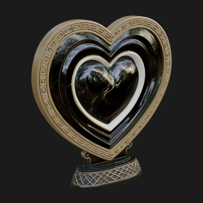 Ornate Framed Heart Plaque Design 121 3D Print Model