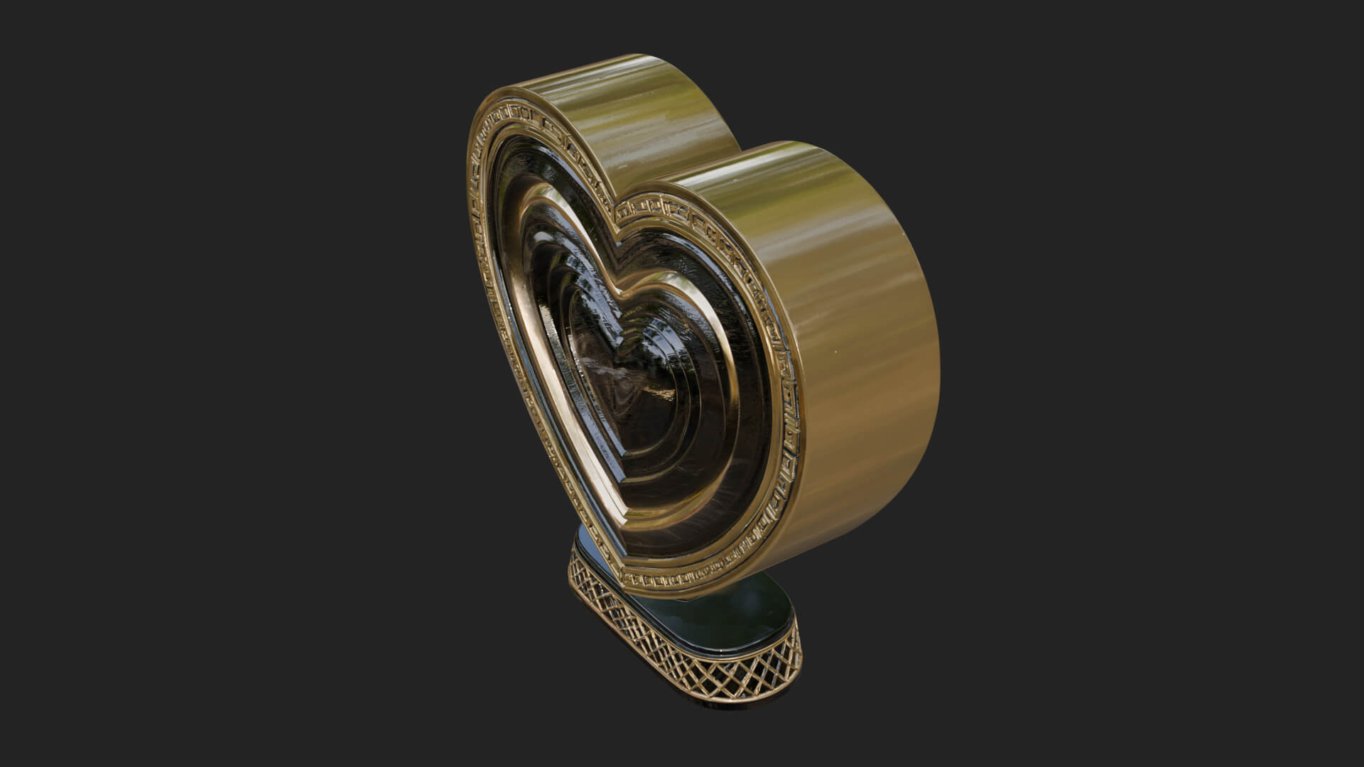 Ornate Framed Heart Plaque Design 122 3D Print Model 3D Model