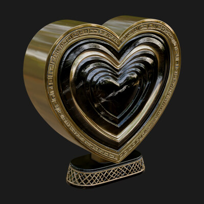 Ornate Framed Heart Plaque Design 122 3D Print Model
