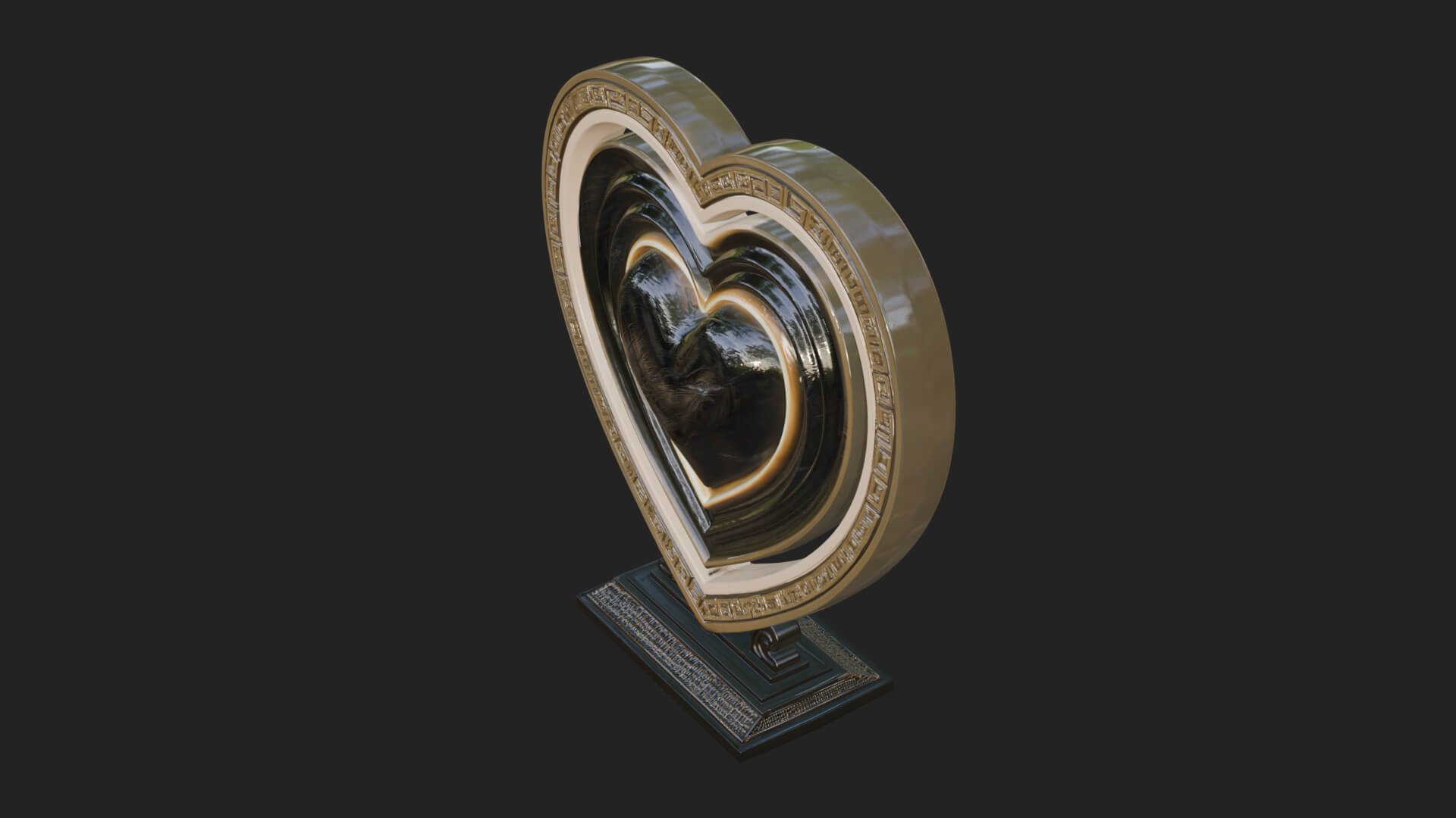 Ornate Framed Heart Plaque Design 123 3D Print Model 3D Model
