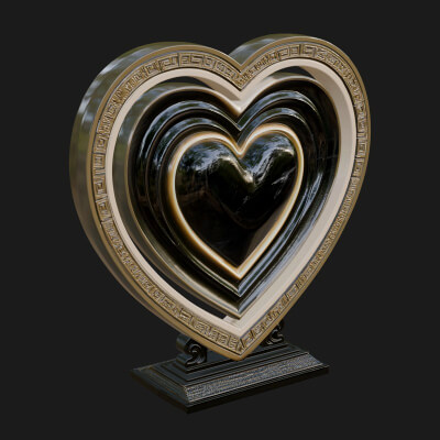 Ornate Framed Heart Plaque Design 123 3D Print Model
