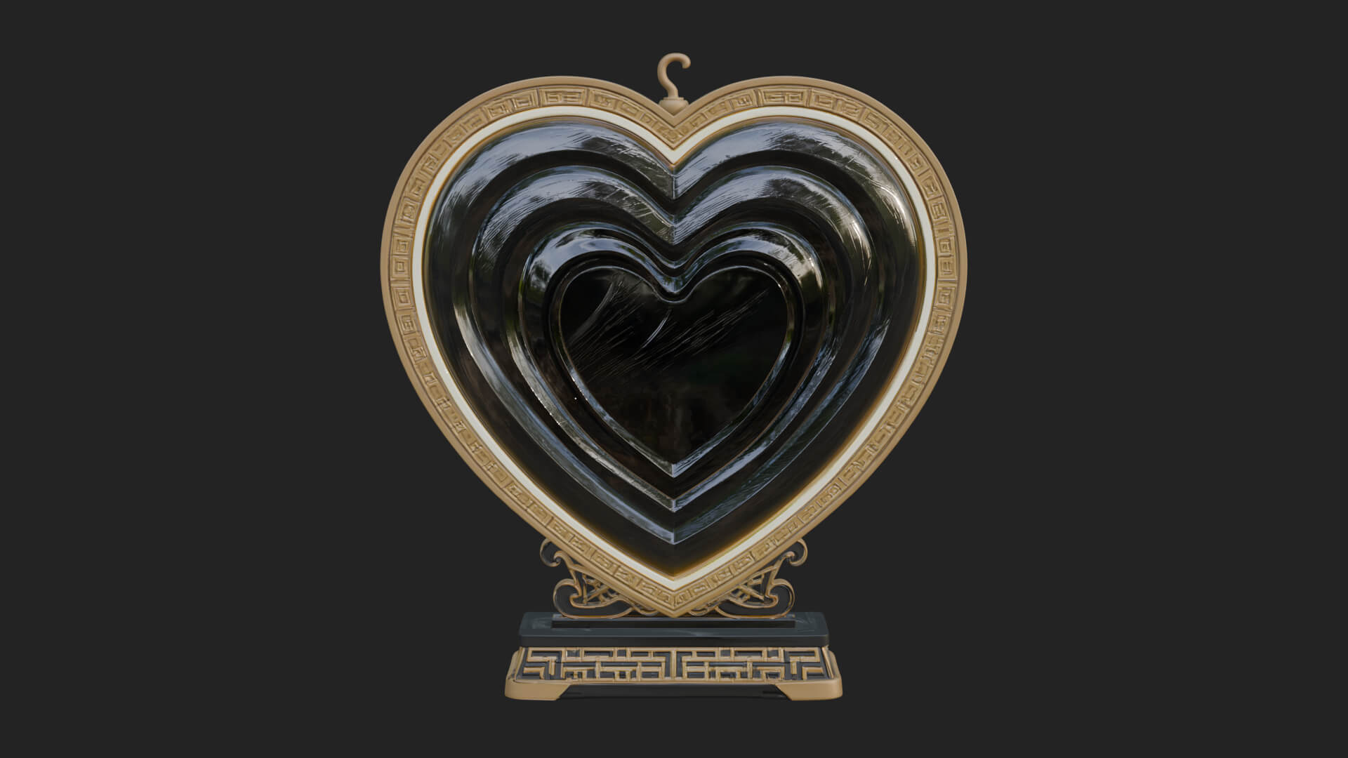 Ornate Framed Heart Plaque Design 124 3D Print Model 3D Model