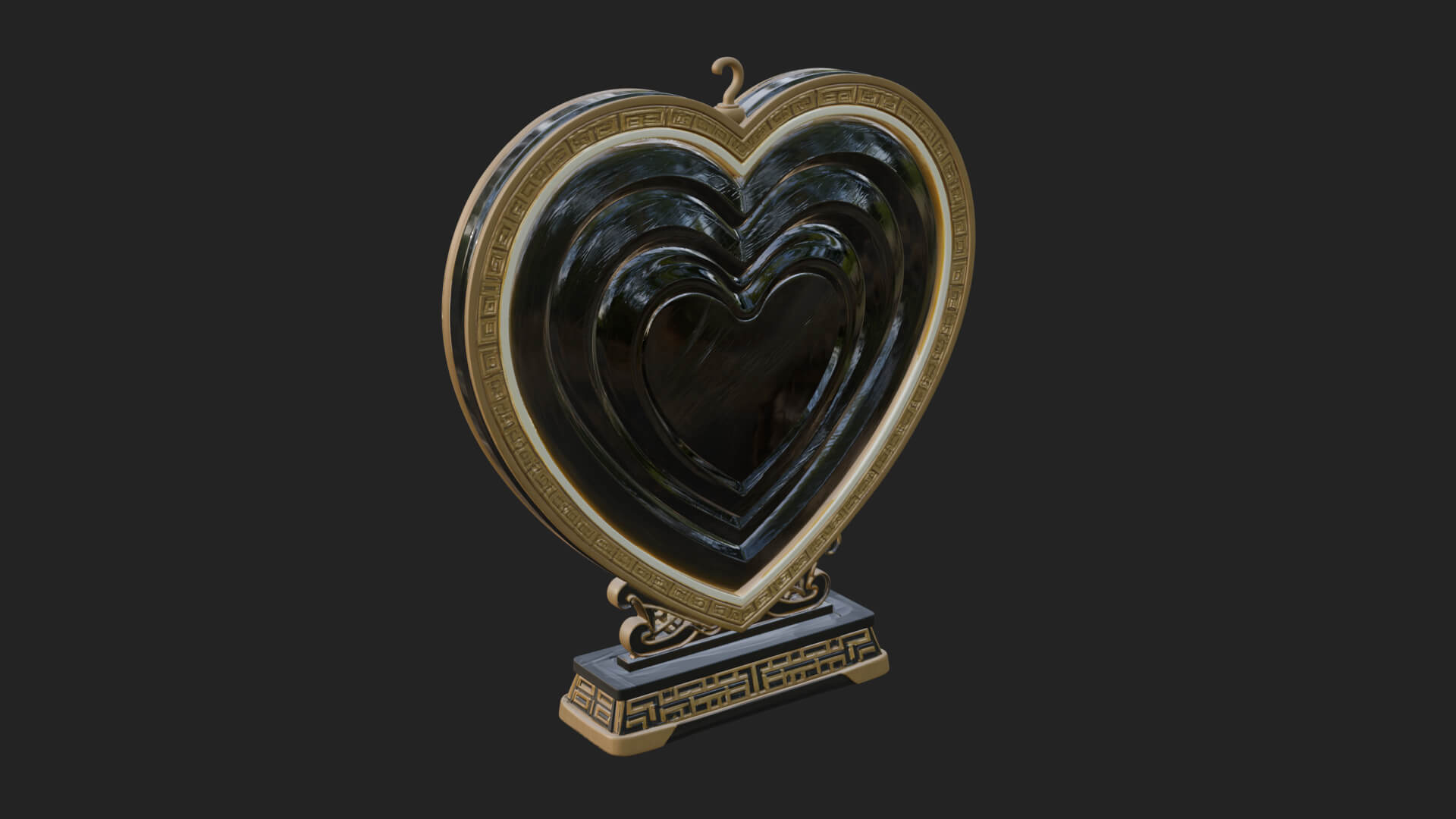 Ornate Framed Heart Plaque Design 124 3D Print Model 3D Model