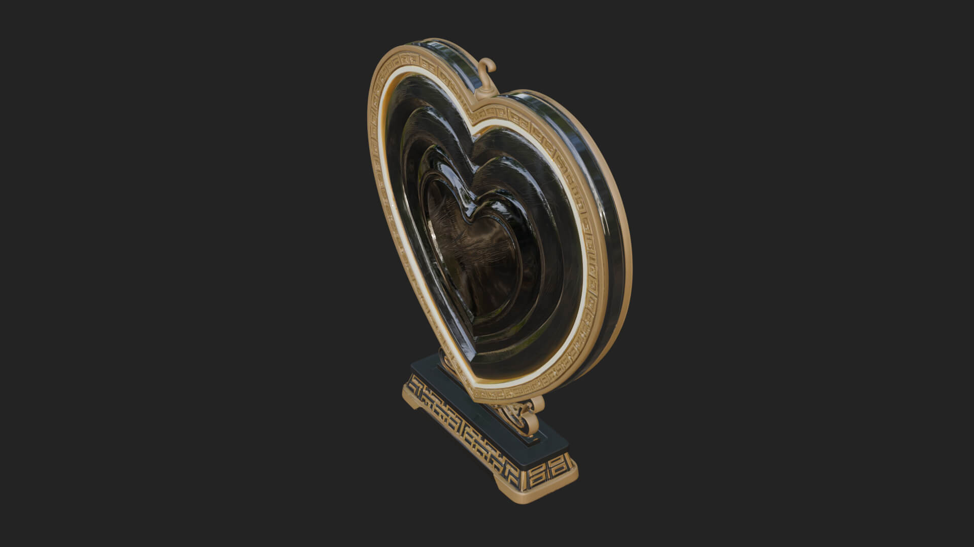 Ornate Framed Heart Plaque Design 124 3D Print Model 3D Model
