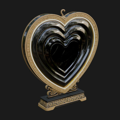 Ornate Framed Heart Plaque Design 124 3D Print Model