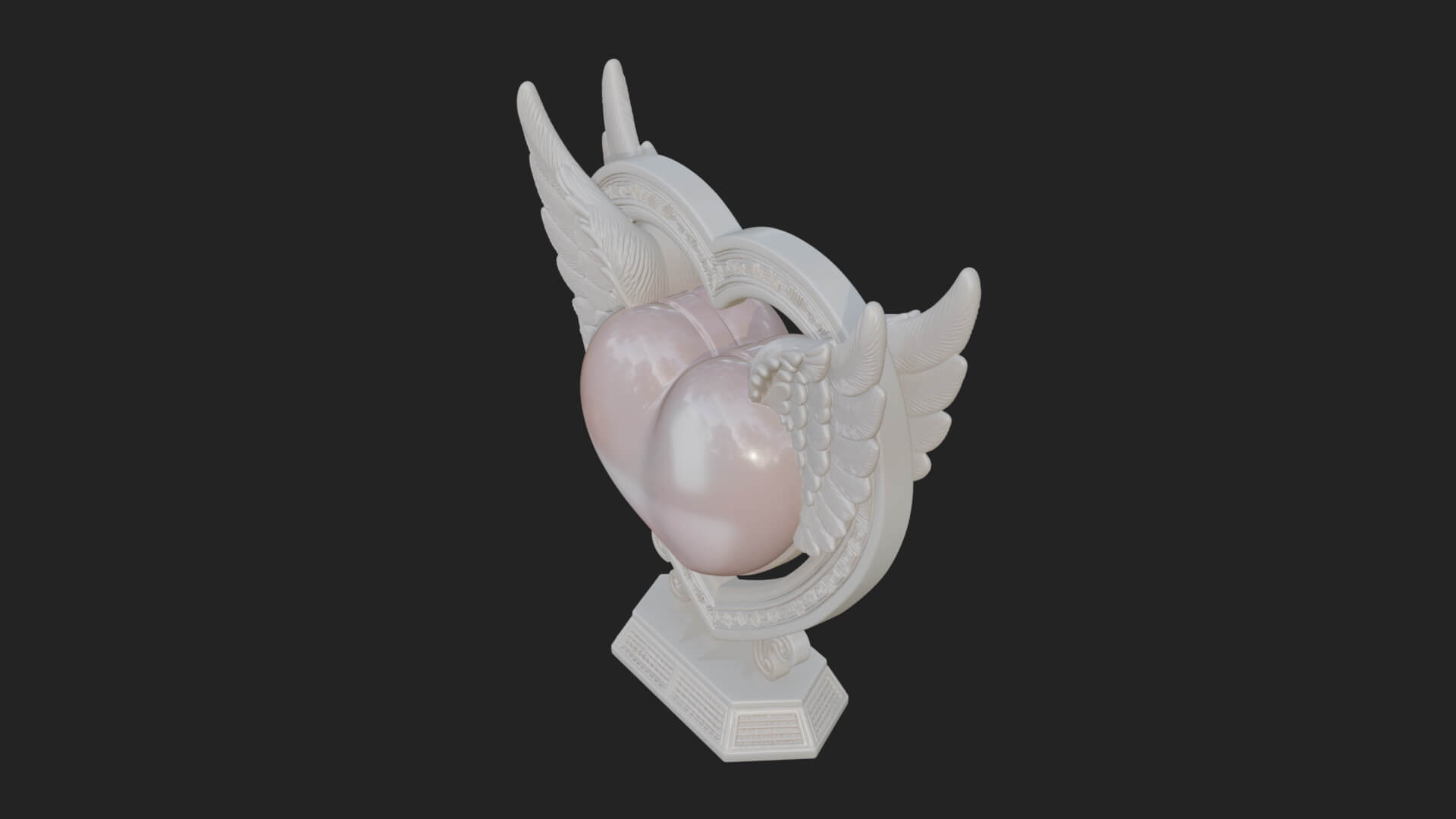 Ornate Framed Heart Plaque Design 125 3D Print Model 3D Model