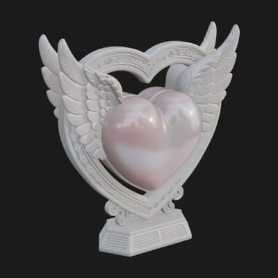 Ornate Framed Heart Plaque Design 125 3D Print Model