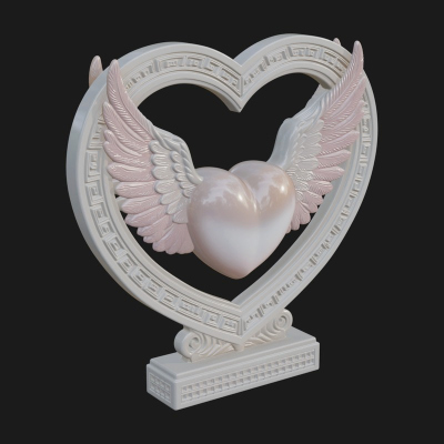 Ornate Framed Heart Plaque Design 126 3D Print Model