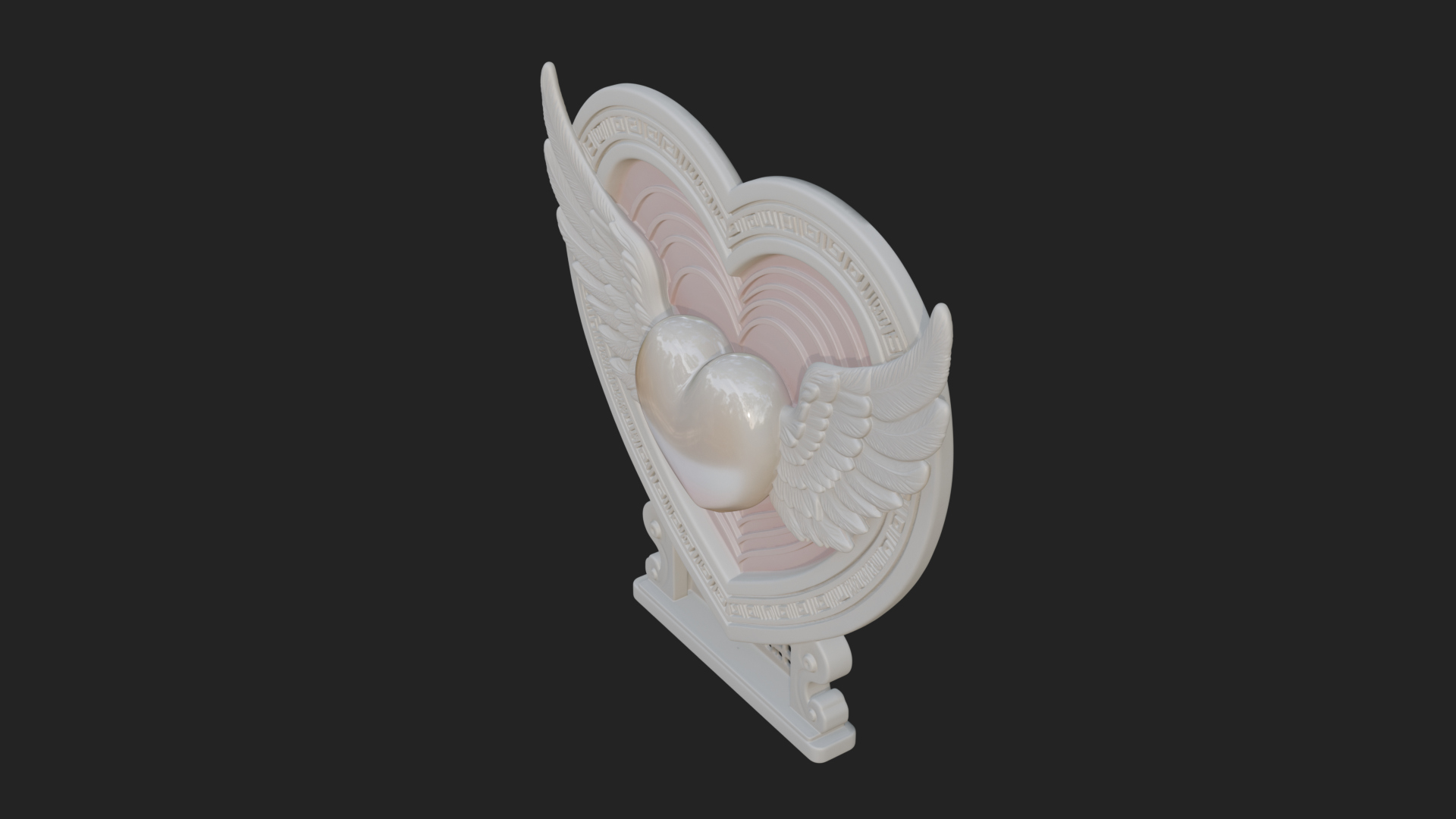 Ornate Framed Heart Plaque Design 127 3D Print Model 3D Model