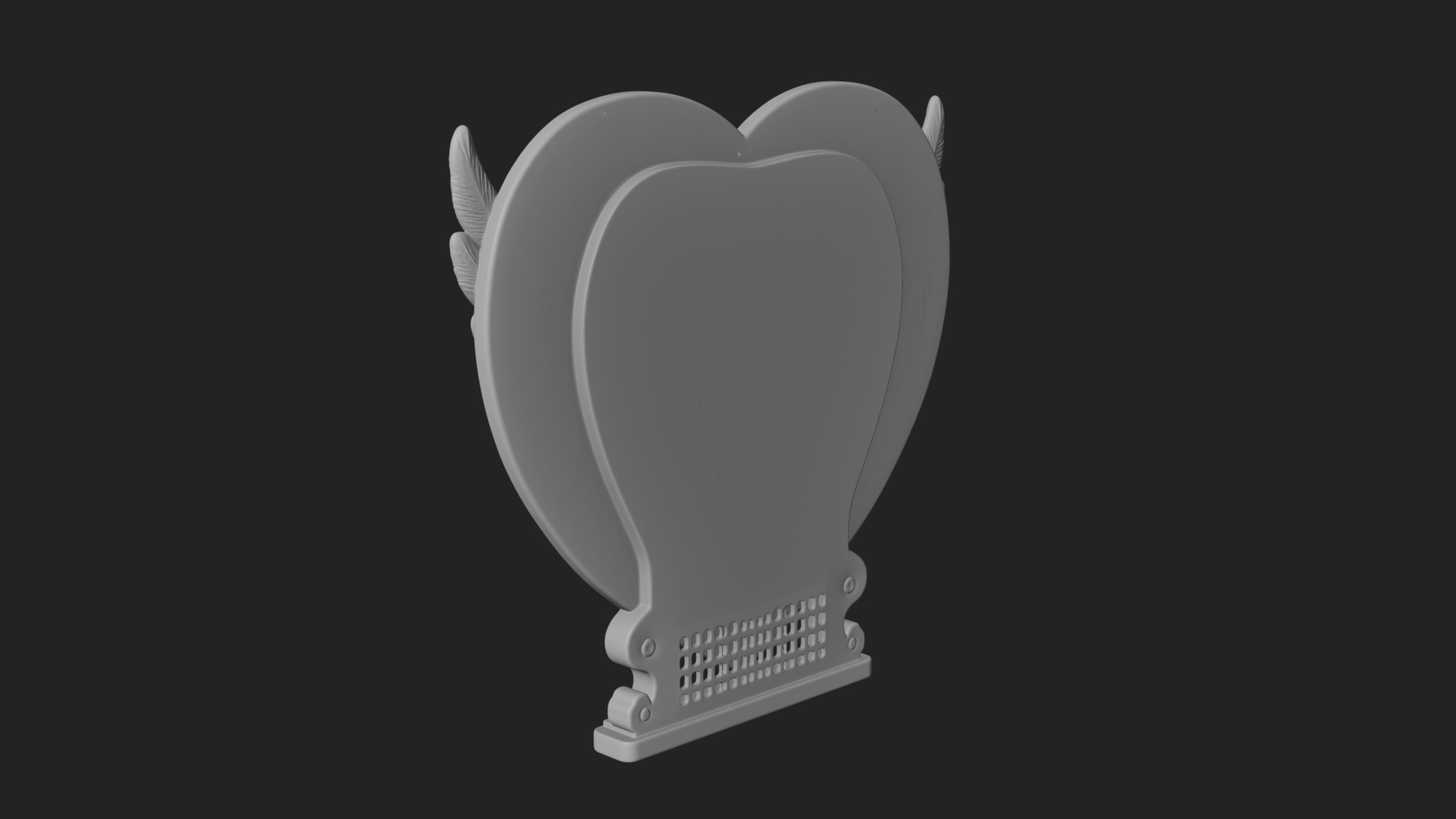 Ornate Framed Heart Plaque Design 127 3D Print Model 3D Model