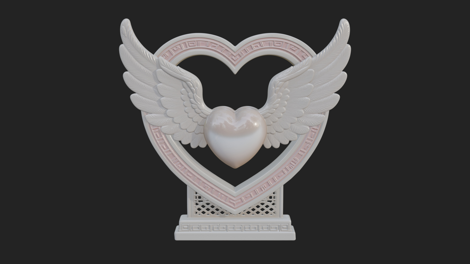Ornate Framed Heart Plaque Design 128 3D Print Model 3D Model