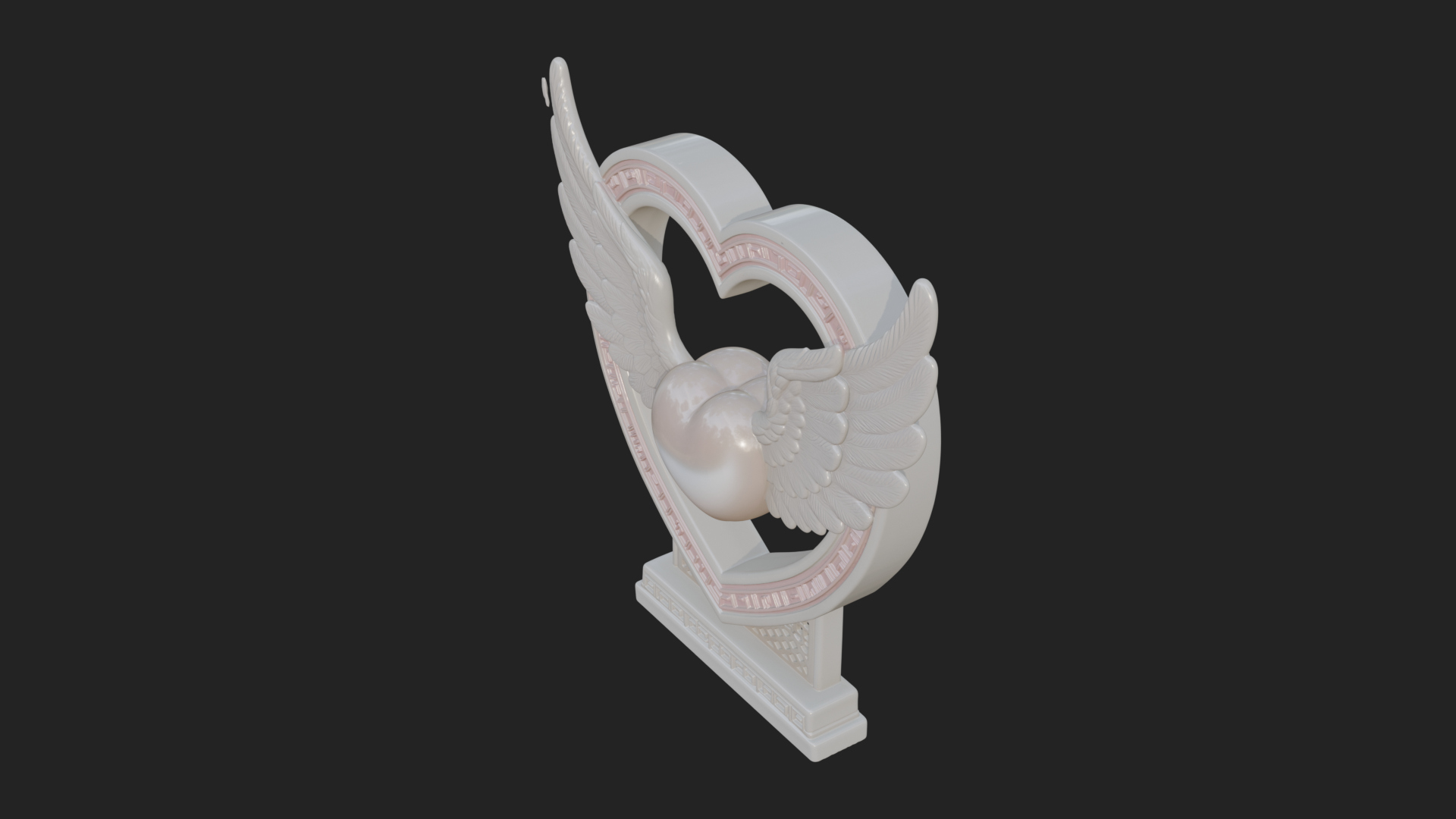 Ornate Framed Heart Plaque Design 128 3D Print Model 3D Model