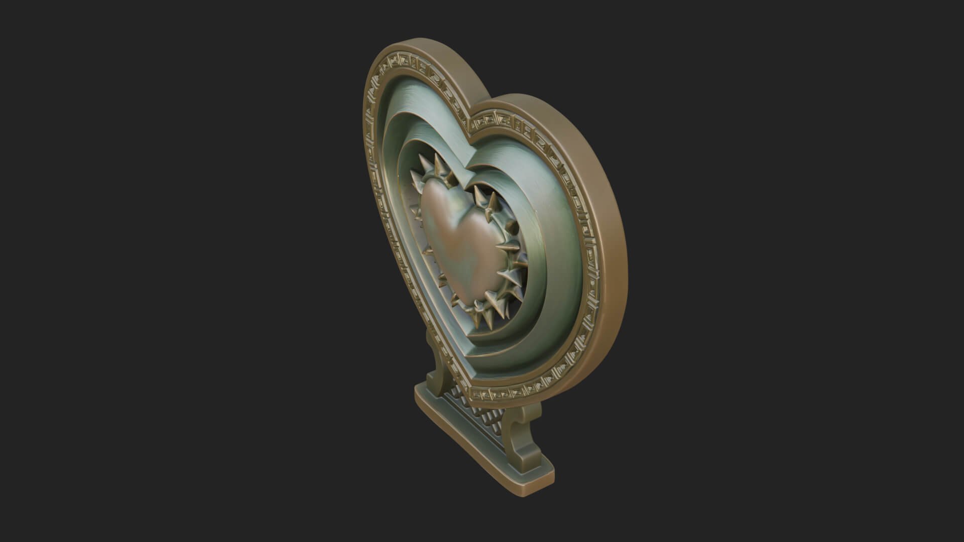 Ornate Framed Heart Plaque Design 129 3D Print Model 3D Model
