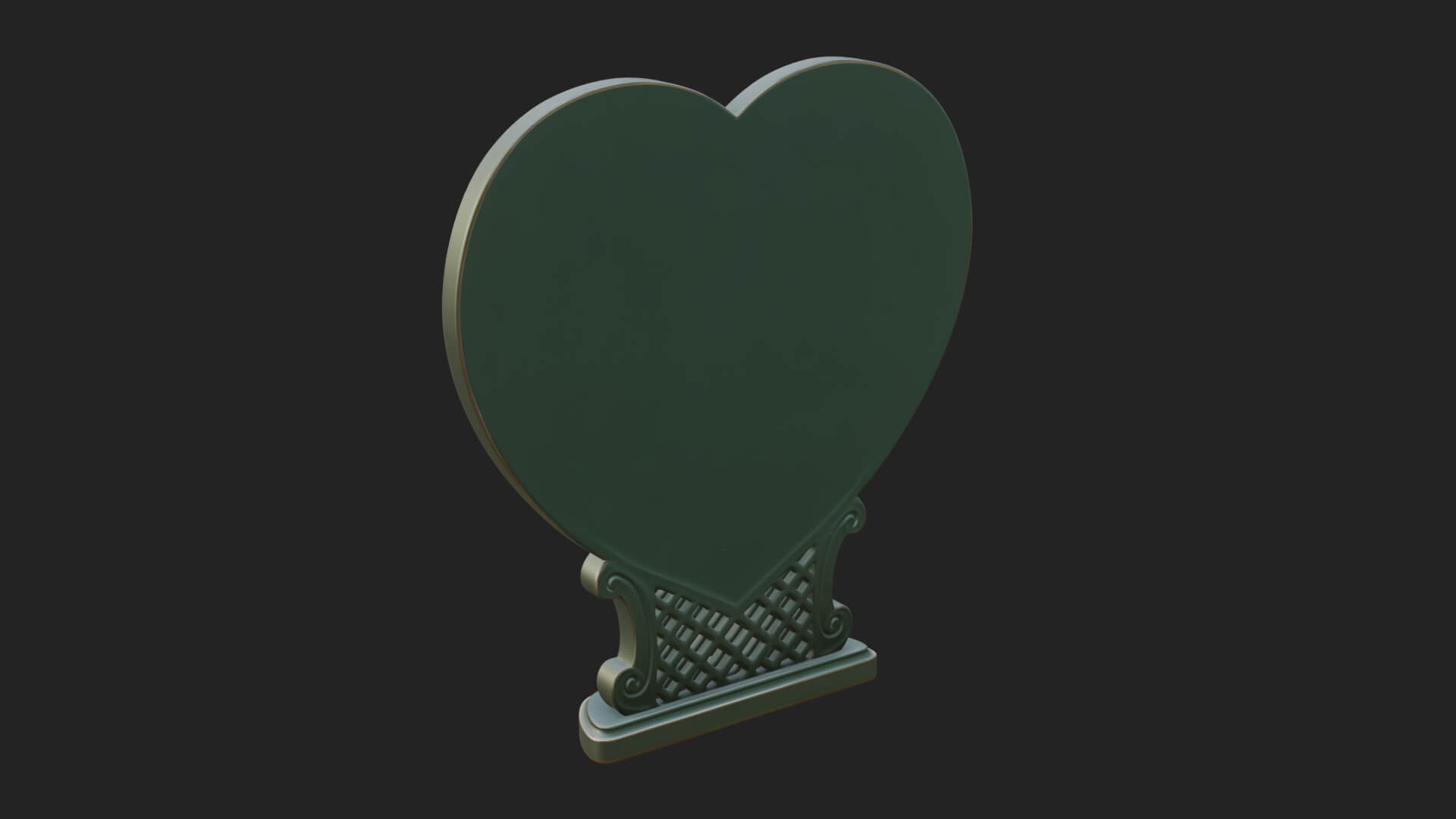 Ornate Framed Heart Plaque Design 131 3D Print Model 3D Model