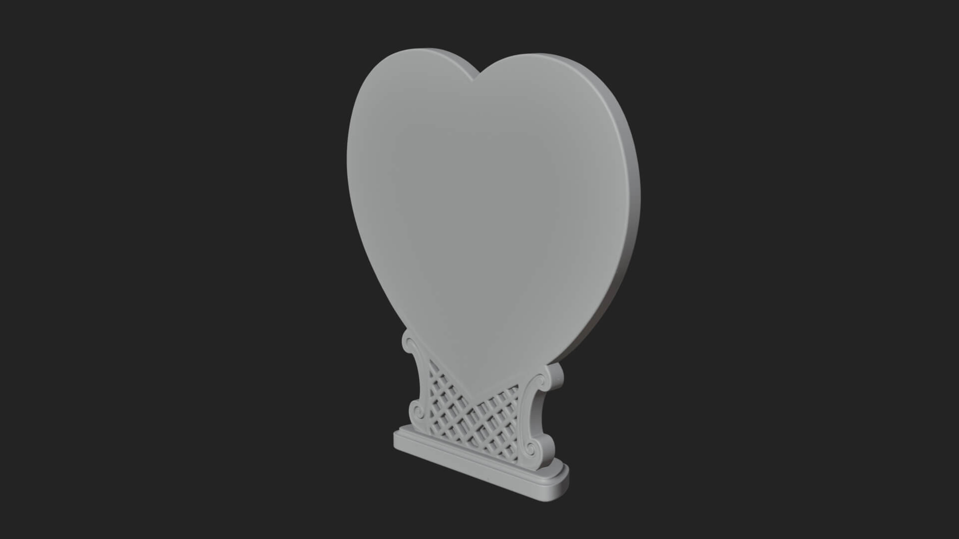 Ornate Framed Heart Plaque Design 131 3D Print Model 3D Model