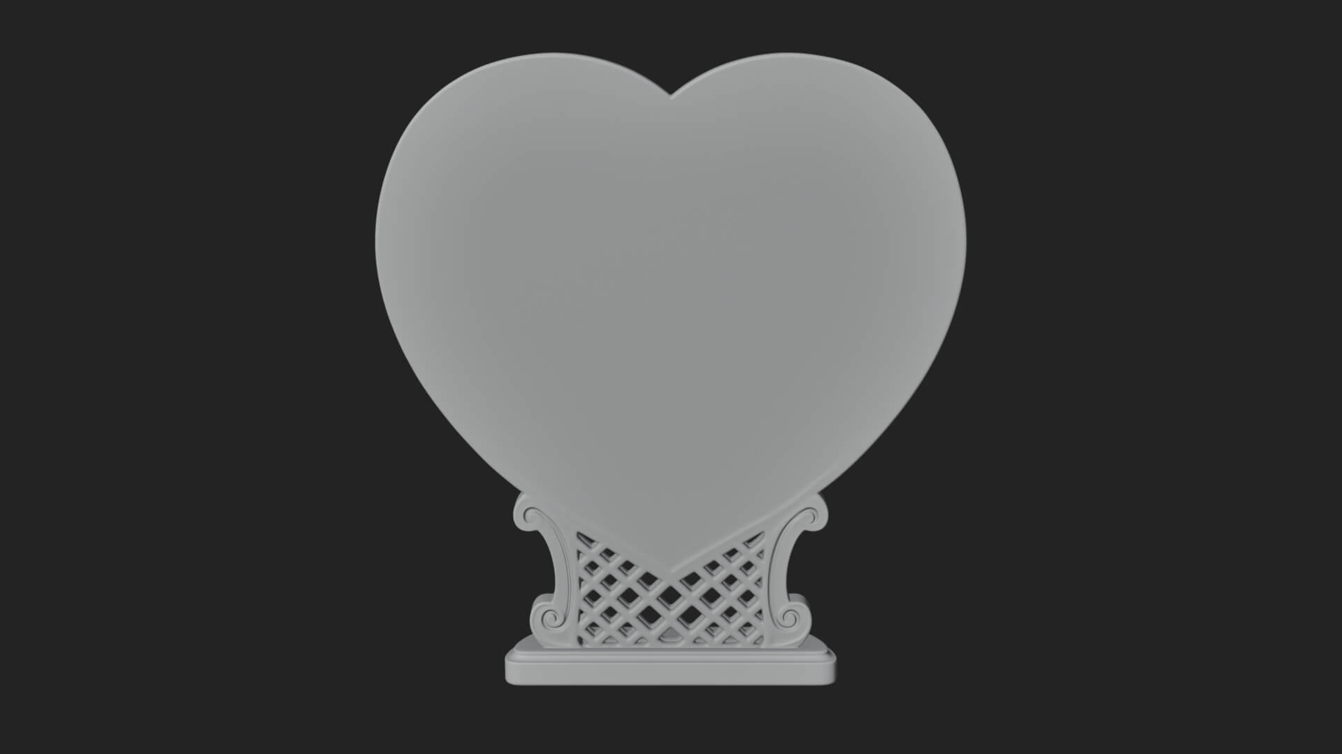 Ornate Framed Heart Plaque Design 131 3D Print Model 3D Model