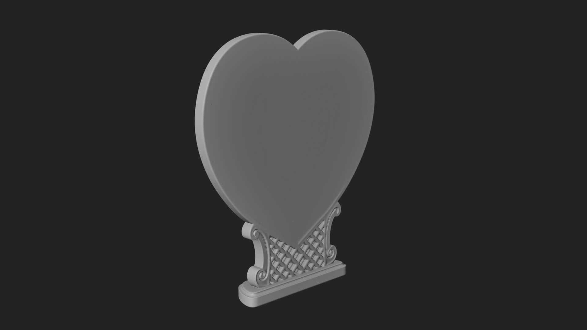 Ornate Framed Heart Plaque Design 131 3D Print Model 3D Model