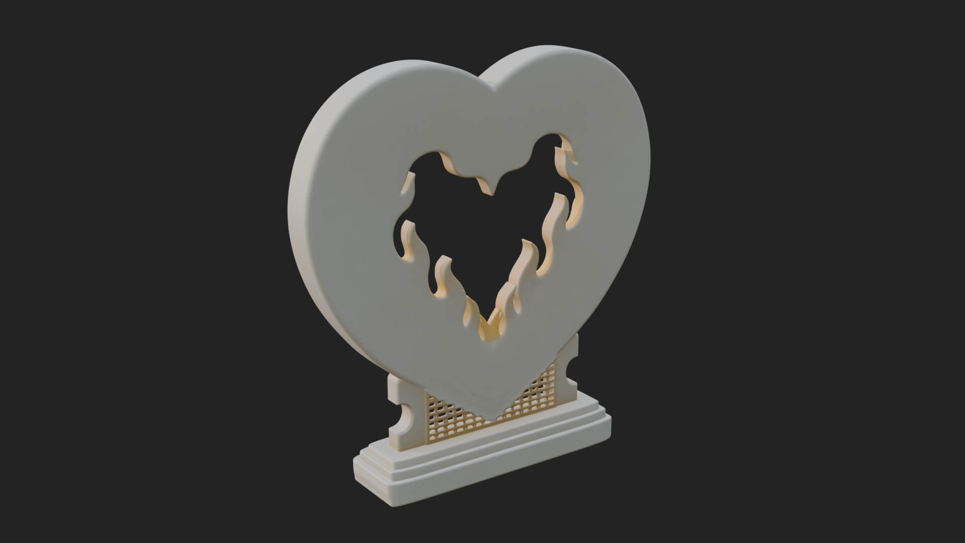 Ornate Framed Heart Plaque Design 135 3D Print Model 3D Model