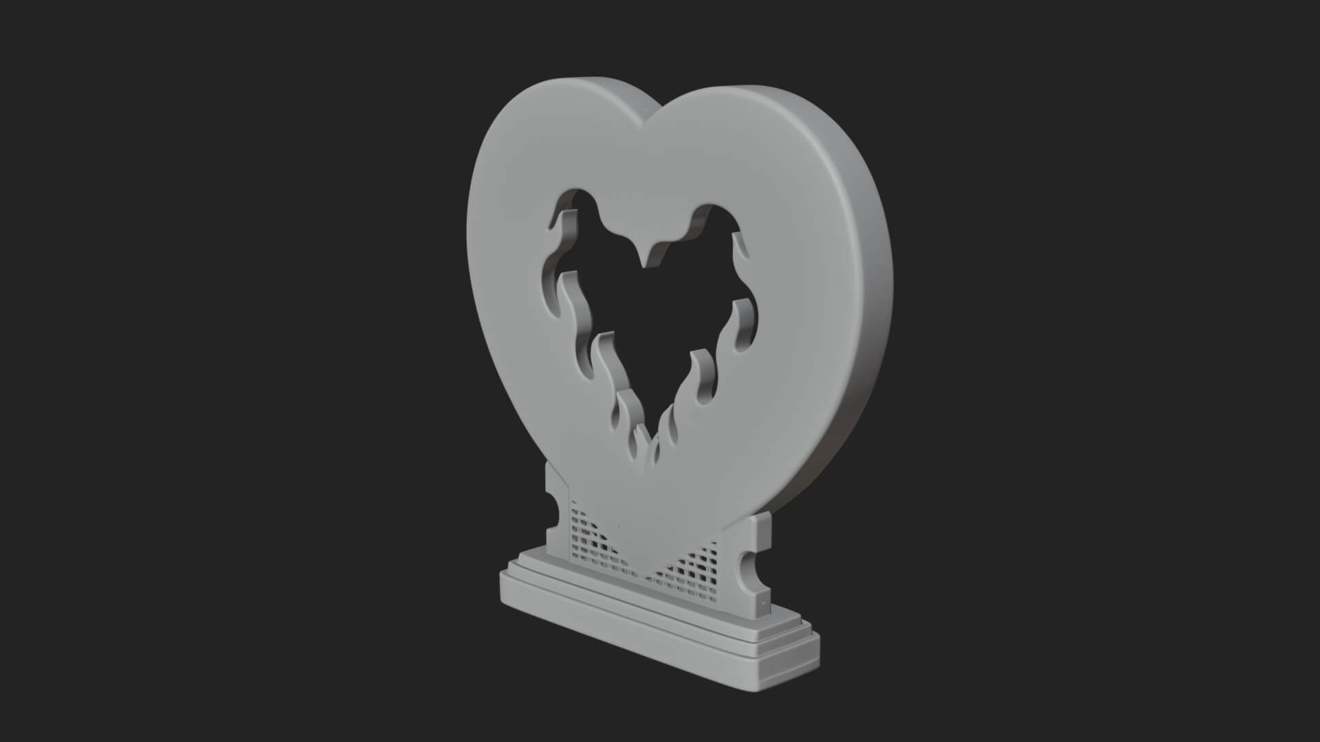 Ornate Framed Heart Plaque Design 135 3D Print Model 3D Model
