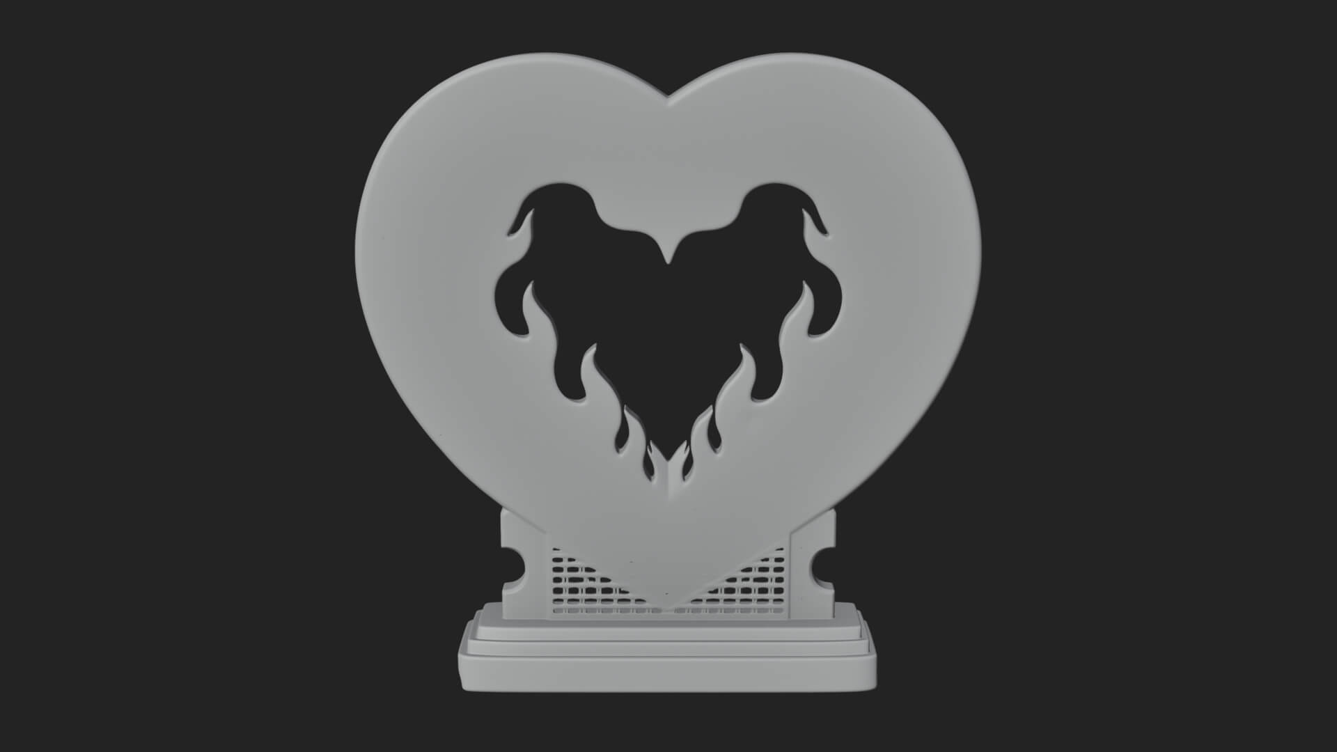 Ornate Framed Heart Plaque Design 135 3D Print Model 3D Model