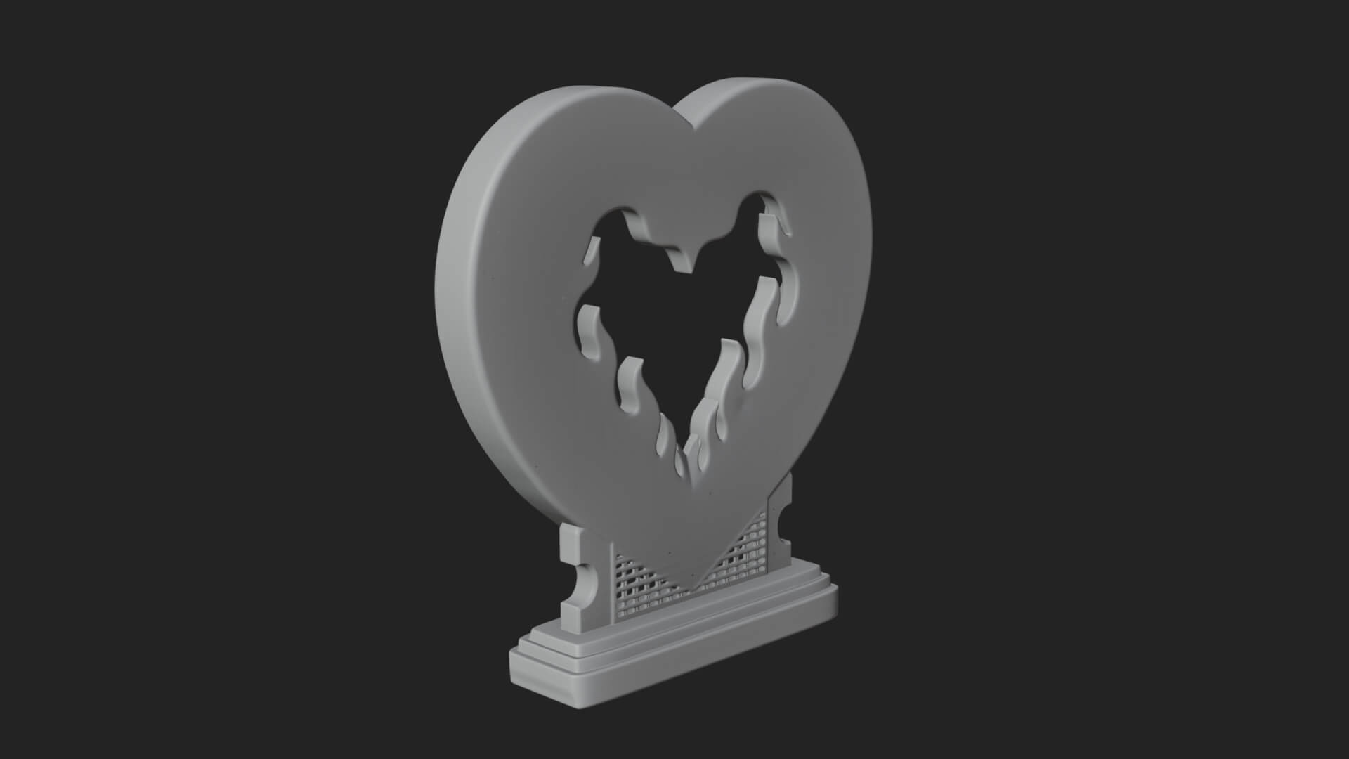 Ornate Framed Heart Plaque Design 135 3D Print Model 3D Model