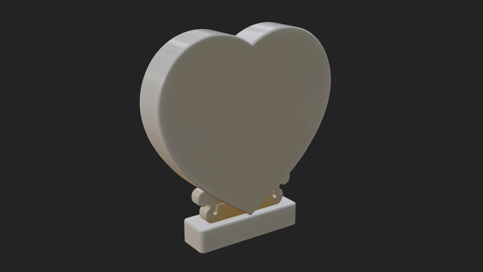 Ornate Framed Heart Plaque Design 136 3D Print Model 3D Model