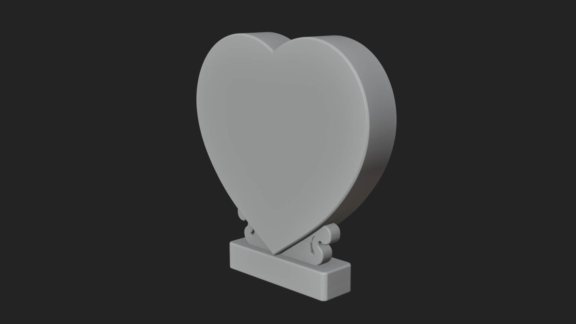Ornate Framed Heart Plaque Design 136 3D Print Model 3D Model