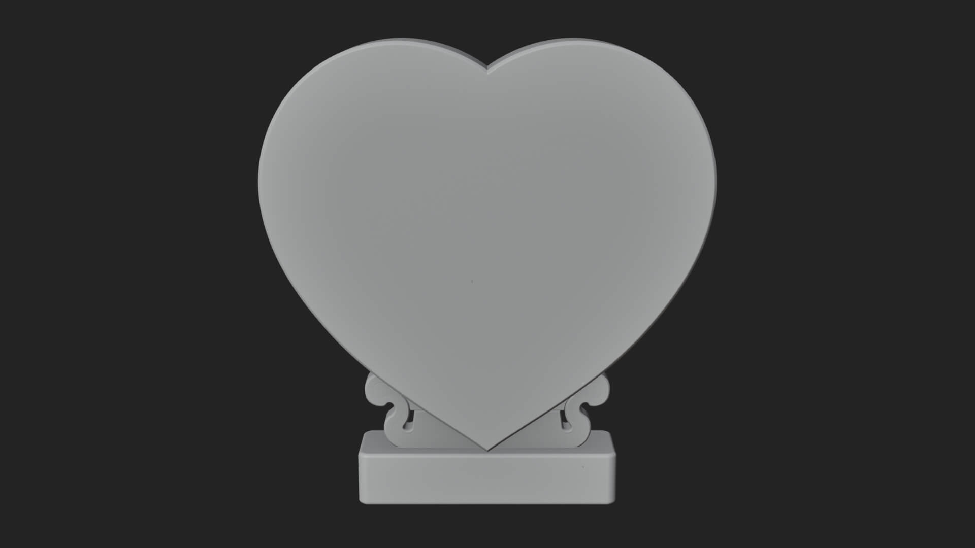 Ornate Framed Heart Plaque Design 136 3D Print Model 3D Model