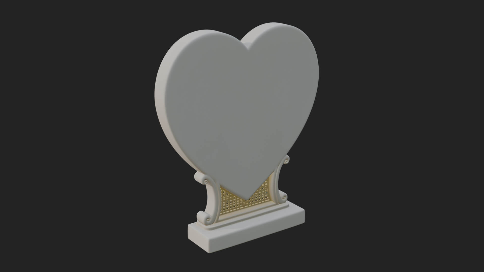 Ornate Framed Heart Plaque Design 137 3D Print Model 3D Model
