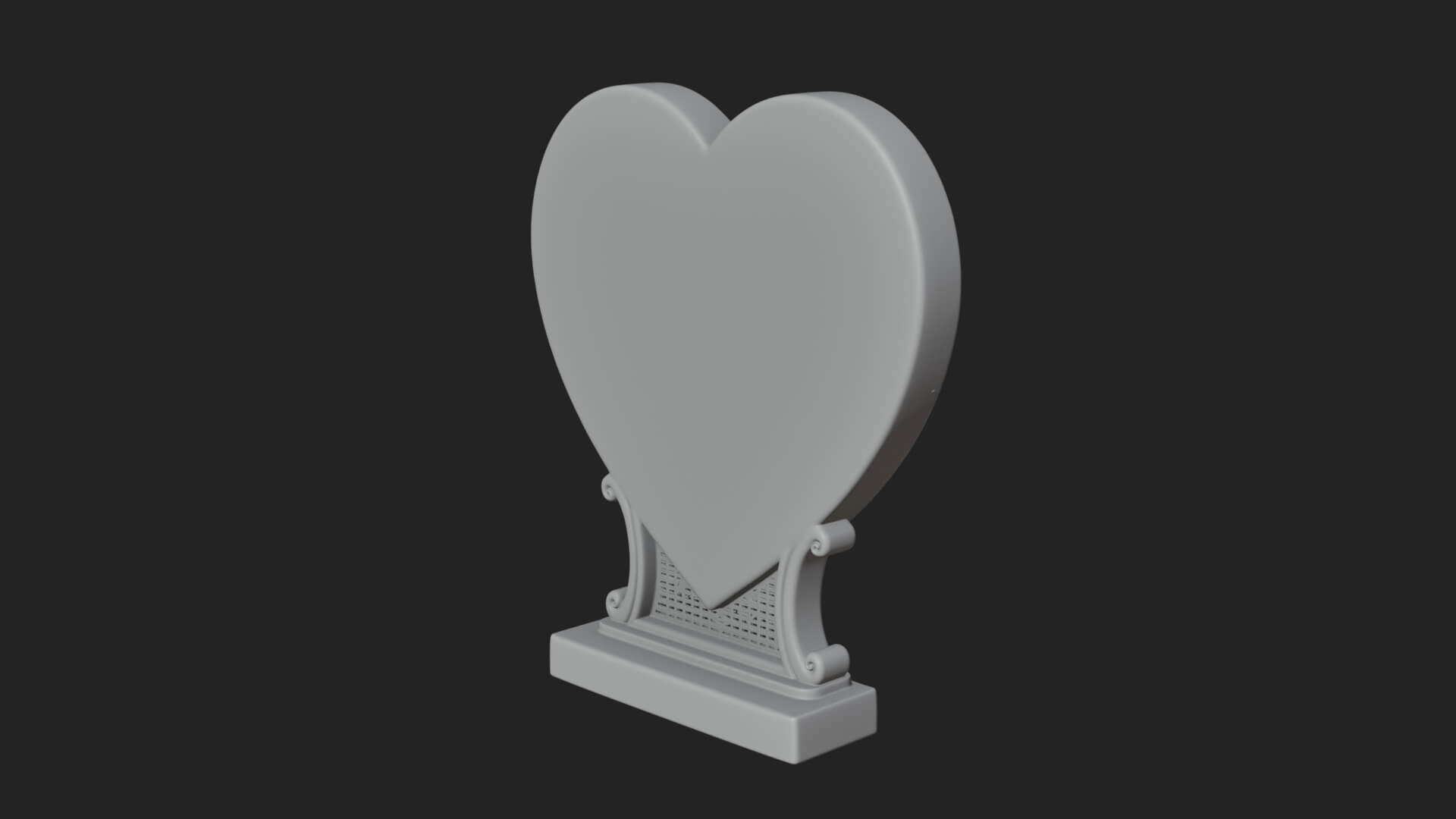 Ornate Framed Heart Plaque Design 137 3D Print Model 3D Model