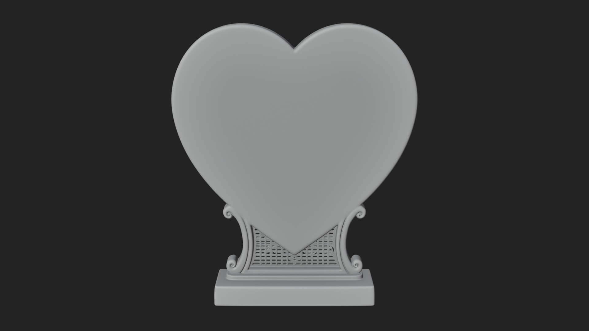Ornate Framed Heart Plaque Design 137 3D Print Model 3D Model