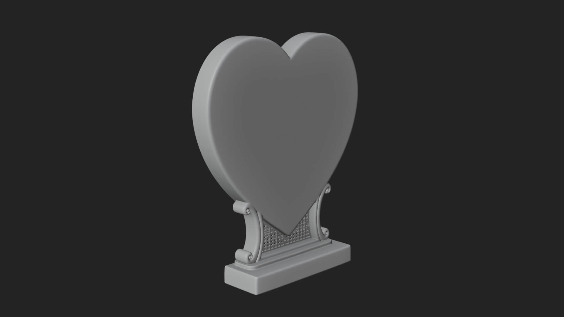 Ornate Framed Heart Plaque Design 137 3D Print Model 3D Model