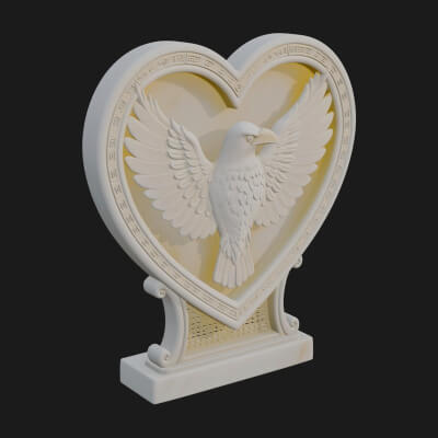 Ornate Framed Heart Plaque Design 137 3D Print Model