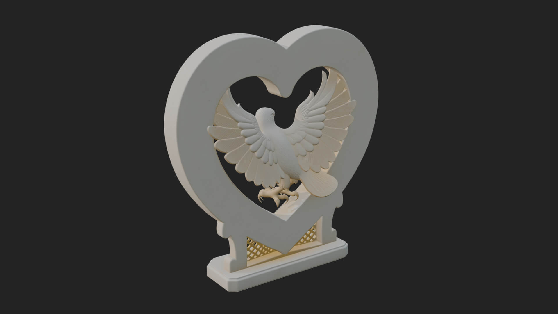 Ornate Framed Heart Plaque Design 138 3D Print Model 3D Model